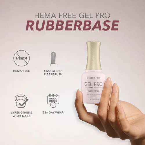 Esmalte En Gel Kiara Sky Rubber Base 15 Ml Sin Hema