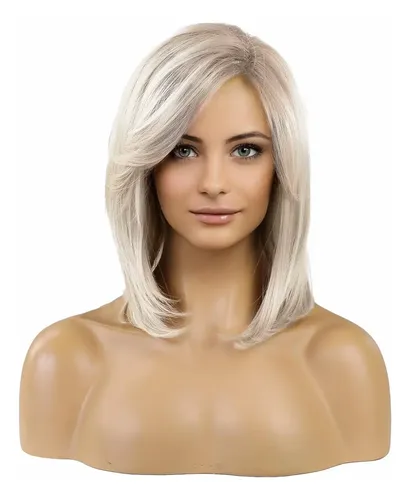 Peluca Mediana Símil Natural Orgánica Lacia Premium Tamaño De La Base Universal Con Regulador Tono Ws661-blonde