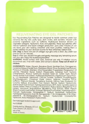 Parches Gel Rejuvenecedores Para Ojos Waxness Kaz Suaves