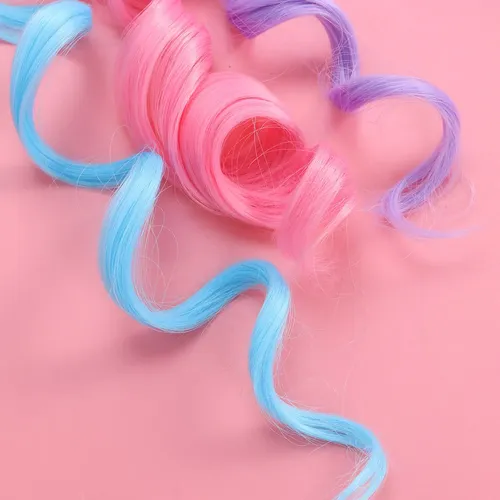 22 Extensiones De Cabello Rizado Con Clip De Colores