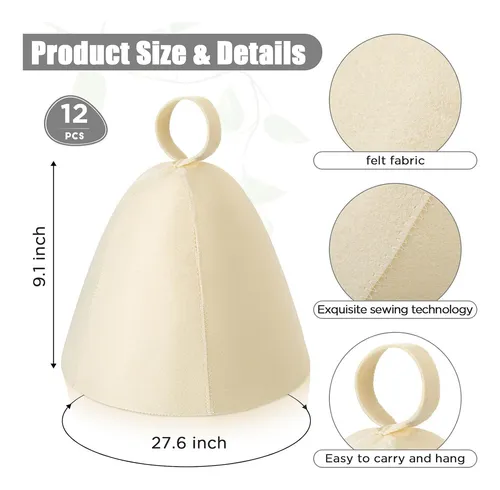 Gorro De Baño Para Sauna, 6 Unidades, Gorro De Baño De Lana