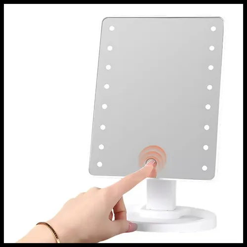 Espejo Led Maquillaje Touch Usb Luz Pie Regulable 360 Tactil