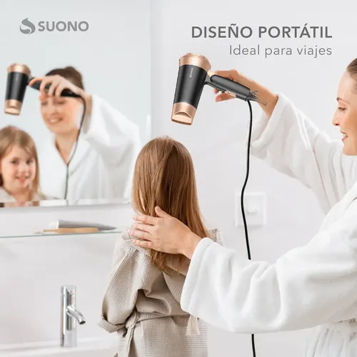 Secador De Pelo Suono Plegable De Viaje Función Frío