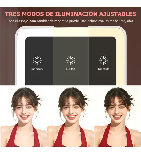 Mujeres Espejo Para Maquillaje Iluminado Aumento 10x