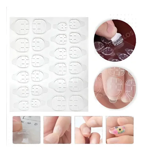 10 Sticker Adhesivo Pegamento Para Tips Uñas Postizas Cinta