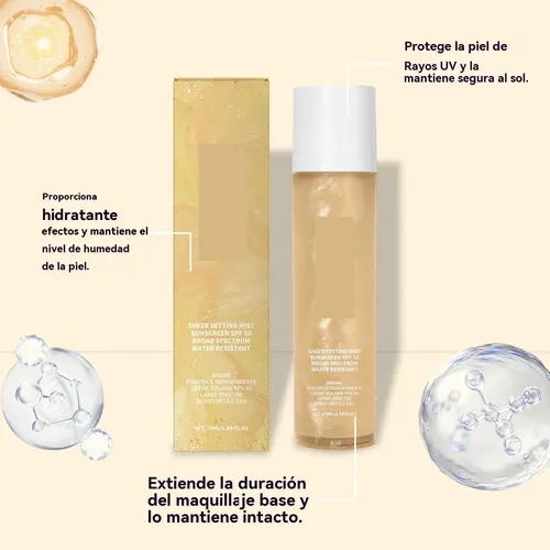 Spray Protector Hidratante Fijador Maquillaje,75ml,2unidad