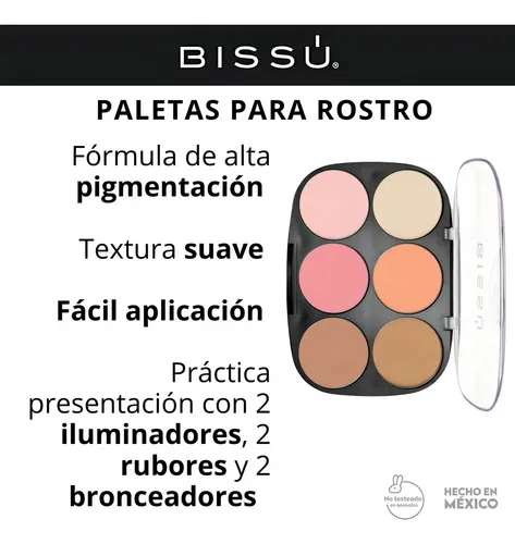 Paleta Rostro Bissú Tono 02 La De Cajón Con Iluminador Rubor
