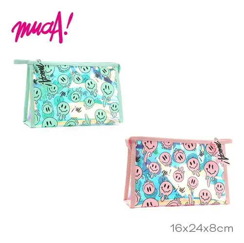 Neceser Mujer Muaa Porta Cosmetico Organizador Maquillaje Color Agua 51651 Diseño De La Tela Lisa