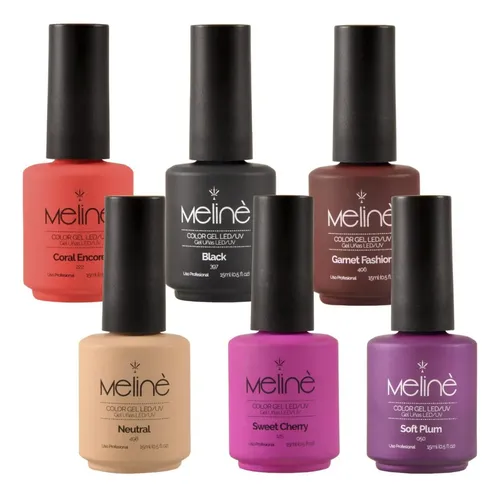 Esmaltes Semipermanentes X6 Color Gel Led Uv Meline