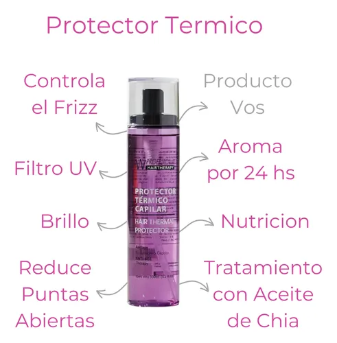 Protector Térmico Plancha Secador Calor 125 Ml Hair Therapy