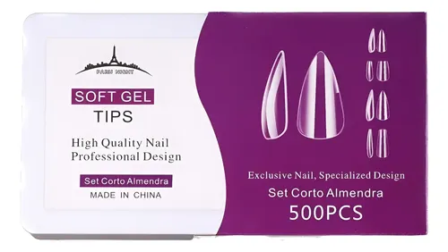 Tips Para Soft Gel Press On Paris Night 500 Set Corto