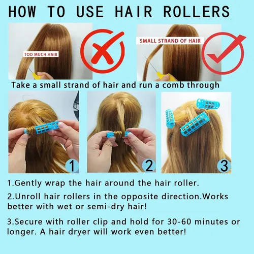30 Rulos De Plástico Ulifebetter Para Cabello Sin Calor Azul