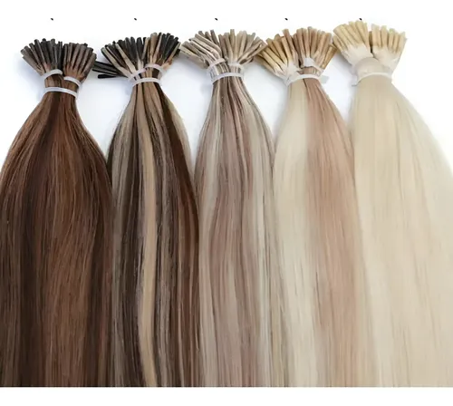 10 Unidades De Extensiones Individuales 35cm Largo Con Color