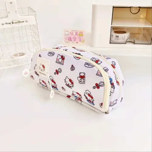 Kj Neceser De Maquillaje De Gran Capacidad Hello Kitty Blanco Hello Kitty All-over Print With Red Bows