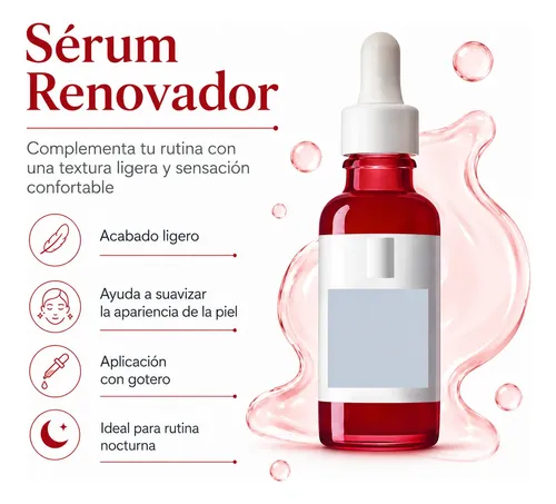 Kit Sérum Azul Reparador + Rojo Renovador Facial Skincare