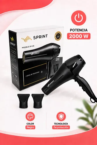 Secador De Pelo Sprint Sp-05 2000w Profesional Con Boquillas