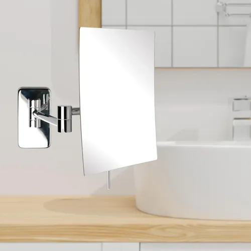 Espejo De Maquillaje Jerdon Para Pared Con Aumento 5x Cromo