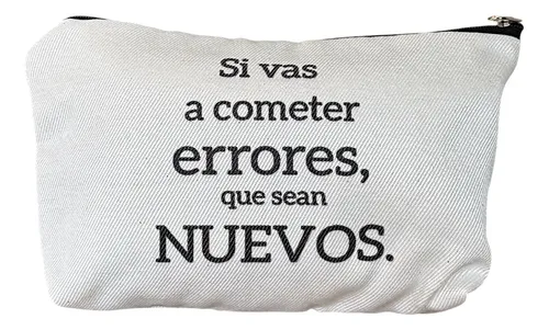 Neceser De Lona Estampada 21×14 Organizador Viaje Maquillaje Errores