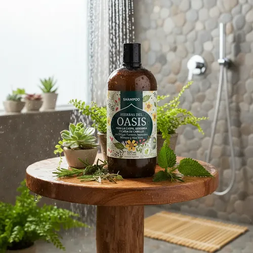 Shampoo Oasis 520ml Para La Caspa Seborrea Y Caida Vegano