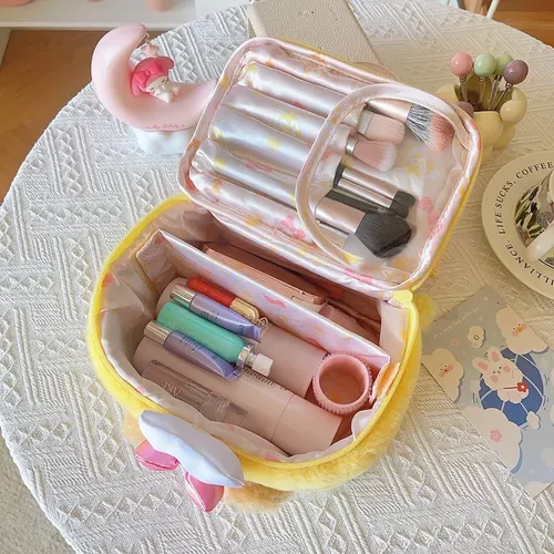 Cosmetiquera Peluche Organizador De Maquillaje Viaje *