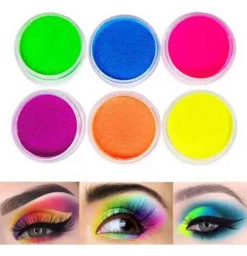 Set X 4 Sombras Ojos Volatil 6 Tonos Fluo Burst Neon Pink 21