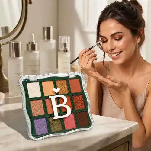 Paleta Tono 01 Sombras De Ojos 12 Colores Mate Brillante Maquillaje Rostro Veoquiero