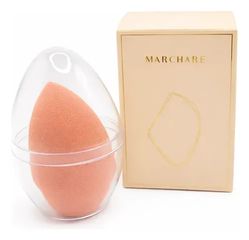 Esponja Gota Blender Para Maquillaje Con Estuche Marrón Claro Mediana
