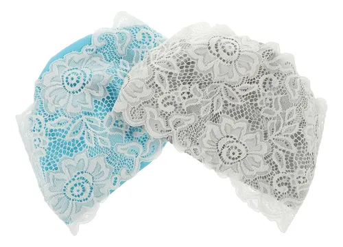 Gorros De Natación Elegantes De Encaje De Poliuretano Para M As Shown Lace Floral 25x18cm