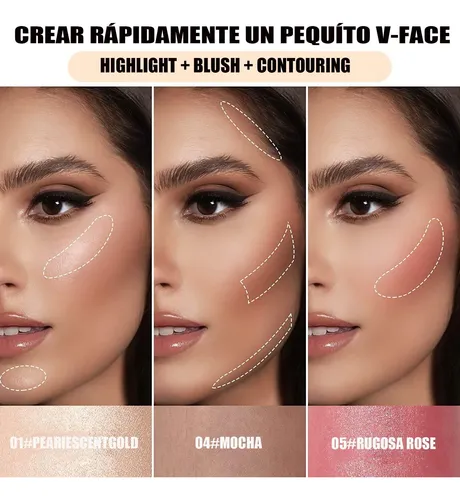 Pack Completo Iluminador, Rubor Y Bronceador En 3 Piezas