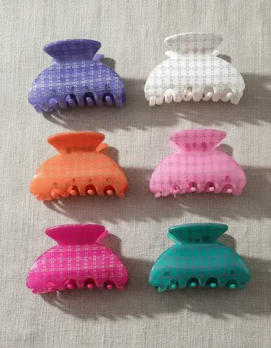 Pack X 6 Broches Medianos Hebillas Pelo En Colores Surtidos