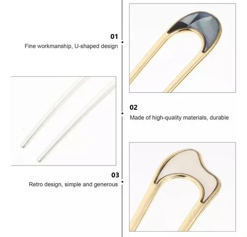 Clipe De Cabelo Francês De Metal Vintage, 6pcs D