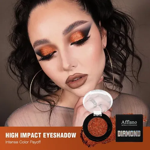 Paleta De Sombras Metálicas Afflano Naranja-rojo 22h