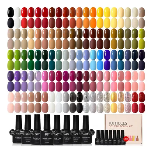 Set De Gel 108 Piezas Gaoy Con 100 Colores Y 8 Esenciales