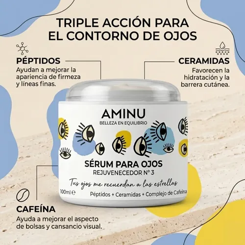 Contorno De Ojos Aminu Antiojeras Bolsas Cansancio 100ml 2×1