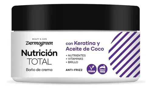 Baño De Crema Dermogreen Nutrición Total Keratina Coco 300ml