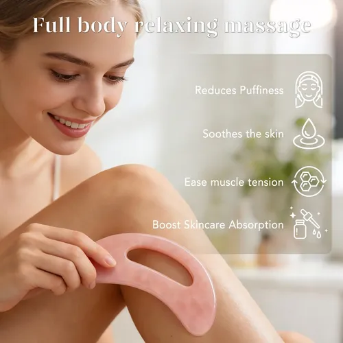Gua Sha Corporal Baimei Icyme Resina Mango Ergonómico Rosa