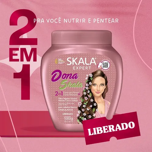 Mascara Crema Skala Dona 2 En 1 Crema Peinar Vegana X 2 U