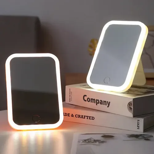 Espejo Maquillaje Luz Led Regulable Usb Recargable Tactil