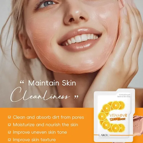 Máscara De Arcilla Con Vitamina C, Máscara Facial De Arcilla