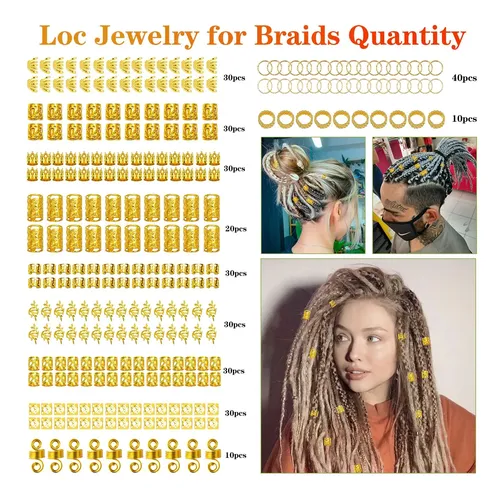 Belinreli 280 Piezas De Joyería Del Pelo Para Trenzas,…