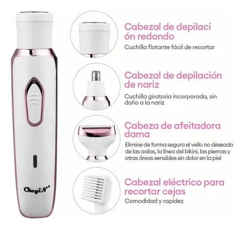Pyy Depiladora Eléctrica 4 En 1 For Mujer, Recortadora 2026
