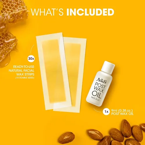 Nad’s Tiras De Cera Facial – Natural Todo Tipo De Piel – Dep