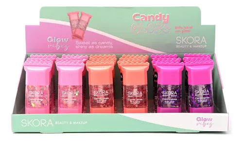 Brillo Labial Con Glitter Candy Gloss Skora Con Aplicador