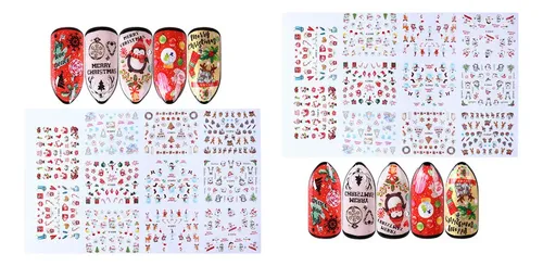 Pegatinas Navideñas For Uñas Dp Con Diseño De Muñeca &aj &vn