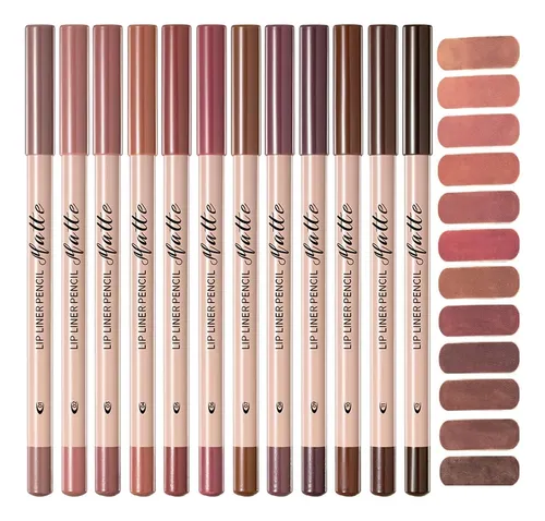 Petansy Set 12 Lápices Delineadores Labiales Nude Mate