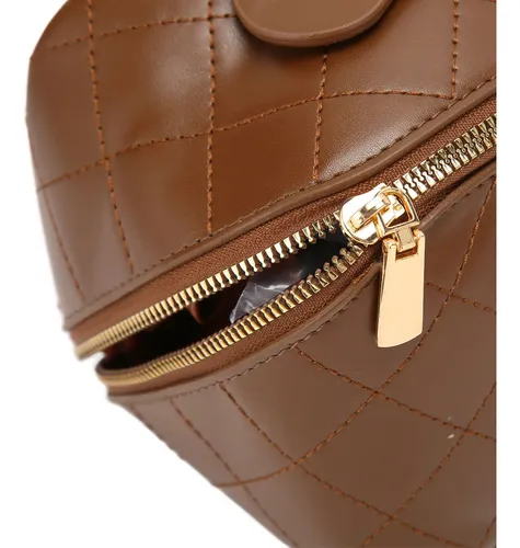 Bolsa De Maquillaje De Piel Sintética Con Gran Apertura Que
