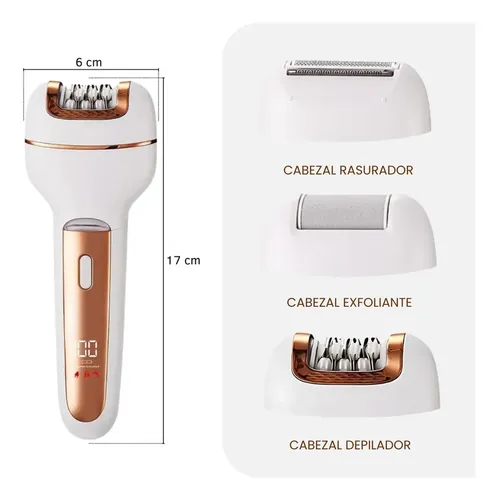 Depiladora Inalámbrica Daling 3 En 1 Exfoliante Y Afeitadora