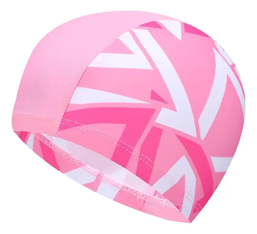 Gorro De Natación Infantil De Poliéster De Sarga Rosa