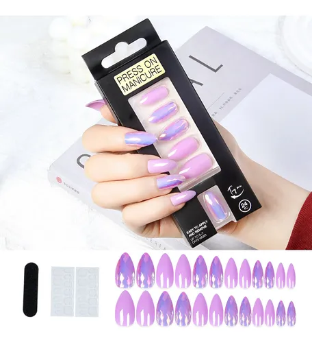 Nuevo Diseño De Uñas For Usar, 24 Piezas De Uñas
