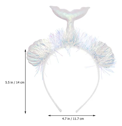 Diadema De Sirena Para El Pelo Con Forma De Concha Y Flores